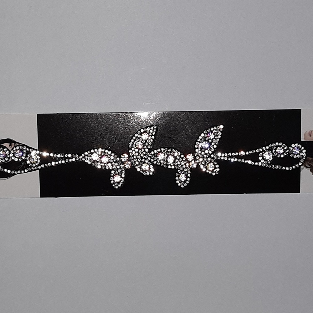 Headwrap Black Rhinestone Butterflies